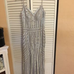 Silver fully stoned gown